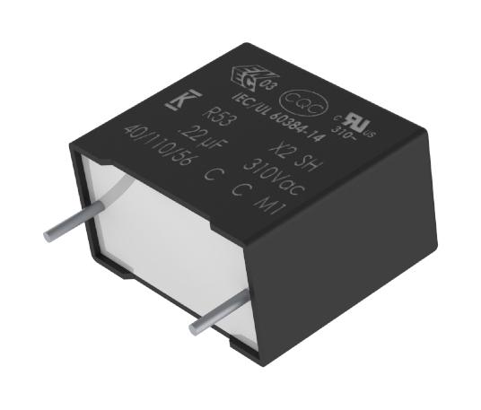 KEMET R533N422050P0M Safety Capacitor, Metallized PP, Radial Box - 2 Pin, 2.2 &micro;F, &plusmn; 20%, X2, Through Hole 533N422050P0M