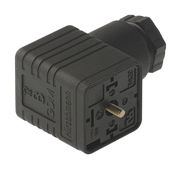 Hirschmann GDML 2011 GB1 GDML GB1 Rectangular Power Connector Black 2 Contacts GDM Cable Mount Screw Receptacle