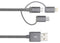 SKROSS 2.700271 USB Cable, 3 in 1, Type A Plug to Lightning Plug, Micro Type B Plug, Type C Plug, 1 m, 3.3 ft