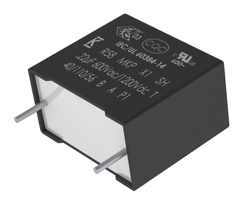 KEMET R586W412050T0K Safety Capacitor, Metallized PP, Radial Box - 2 Pin, 1.2 &micro;F, &plusmn; 10%, X1, Through Hole