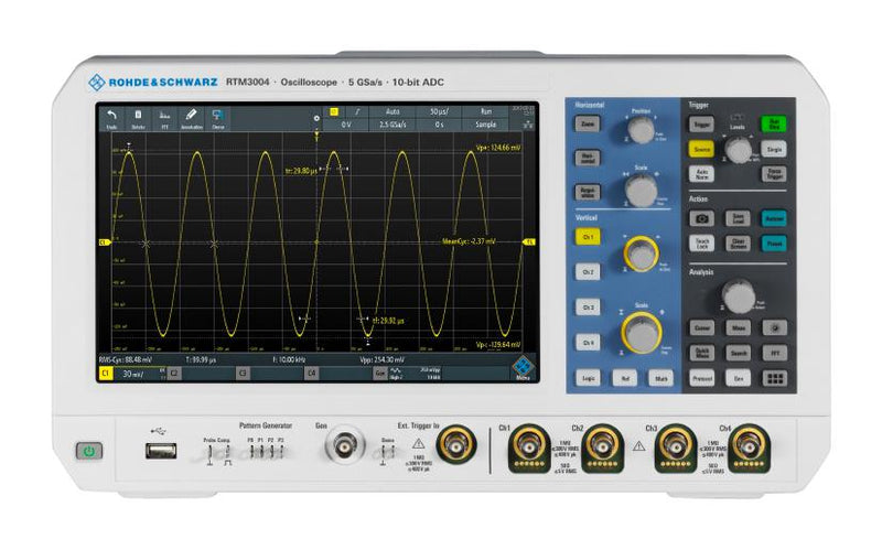 Rohde &amp; Schwarz RTM3004 + RTM-B245 RTM-B1 (RTM3K-54M) RTM3004 (RTM3K-54M) MSO / MDO Oscilloscope R&amp;S RTM3000 4+16 Channel 500 MHz 2.5 Gsps 40 Mpts 700 ps