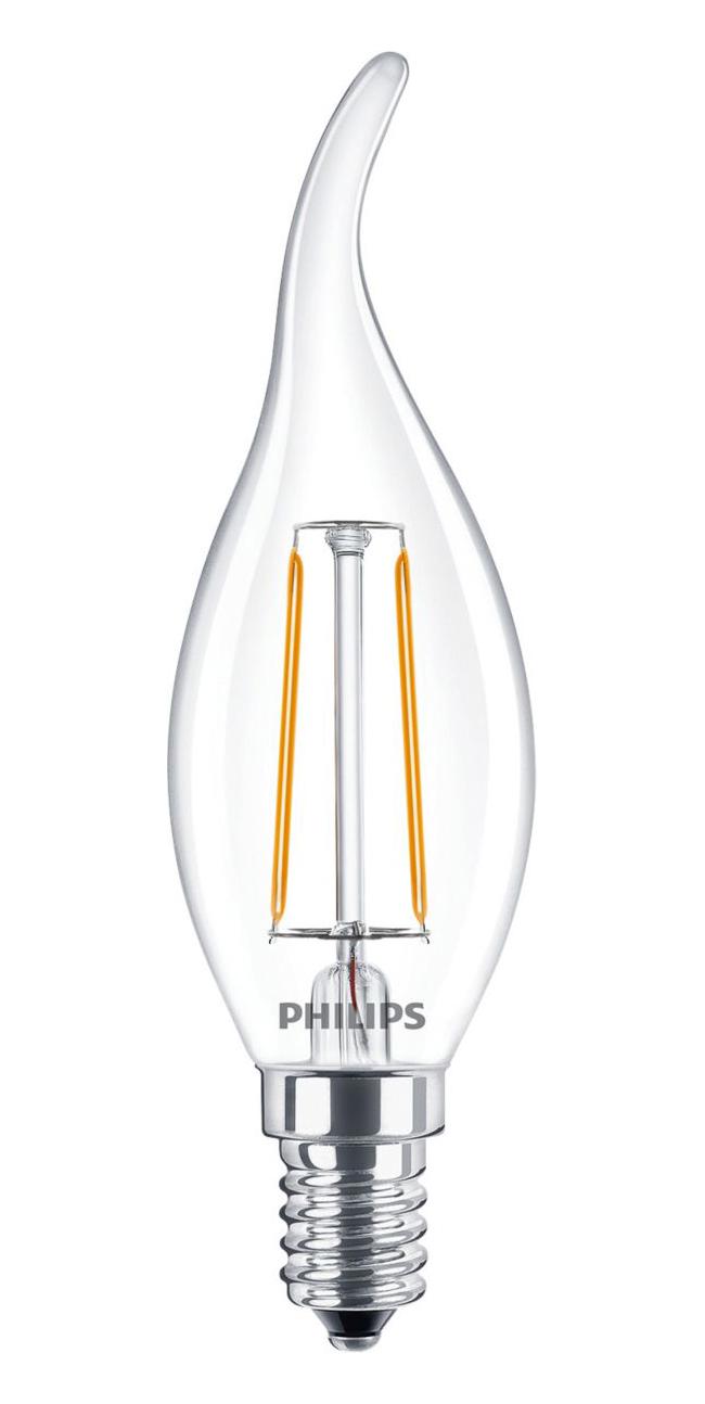 PHILIPS LIGHTING 9.29001E+11 LED Light Bulb, Clear Bent Tip, E14 / SES, Warm White, 2700 K, Non-Dimmable GTIN UPC EAN: 8719514377592