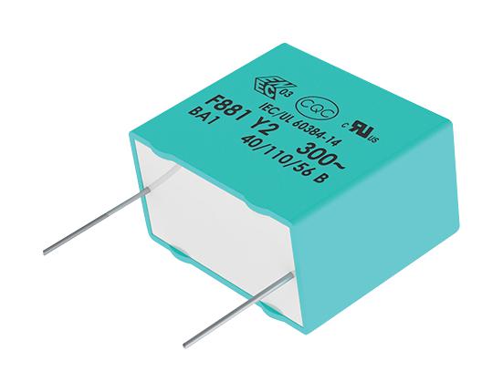 KEMET F881KG152M300A Safety Capacitor, Metallized PP, Radial Box - 2 Pin, 1500 pF, &plusmn; 20%, Y2, Through Hole