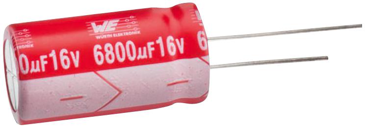 WURTH ELEKTRONIK 8.6002E+11 Electrolytic Capacitor, 820 &micro;F, 25 V, &plusmn; 20%, Radial Leaded, 2000 hours @ 105&deg;C, Polar