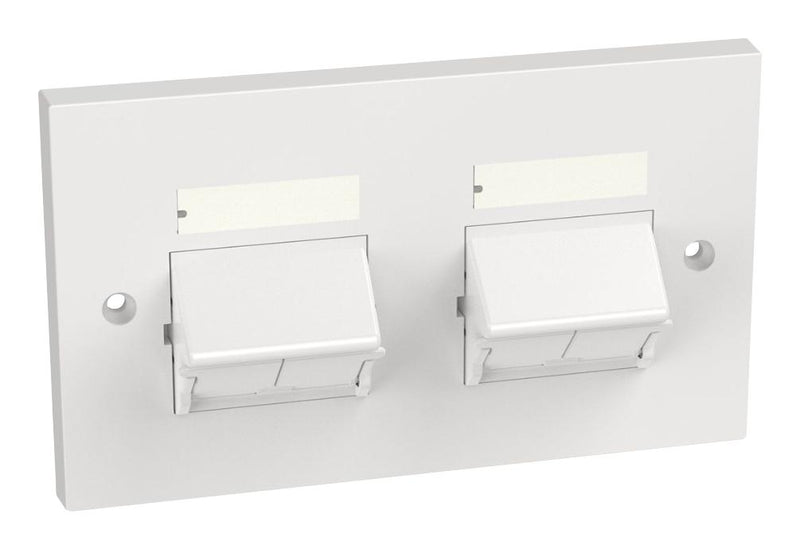 Panduit NKUKS4SAW-2G NKUKS4SAW-2G Faceplate Sloped Shuttered Keystone Modules 4