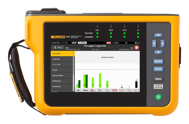 FLUKE FLUKE-1775 Power Analyser, Current, Energy, Harmonics, Power, Voltage, 1 Channel, 50V to 1kV, 30 kHz, 2.4 "