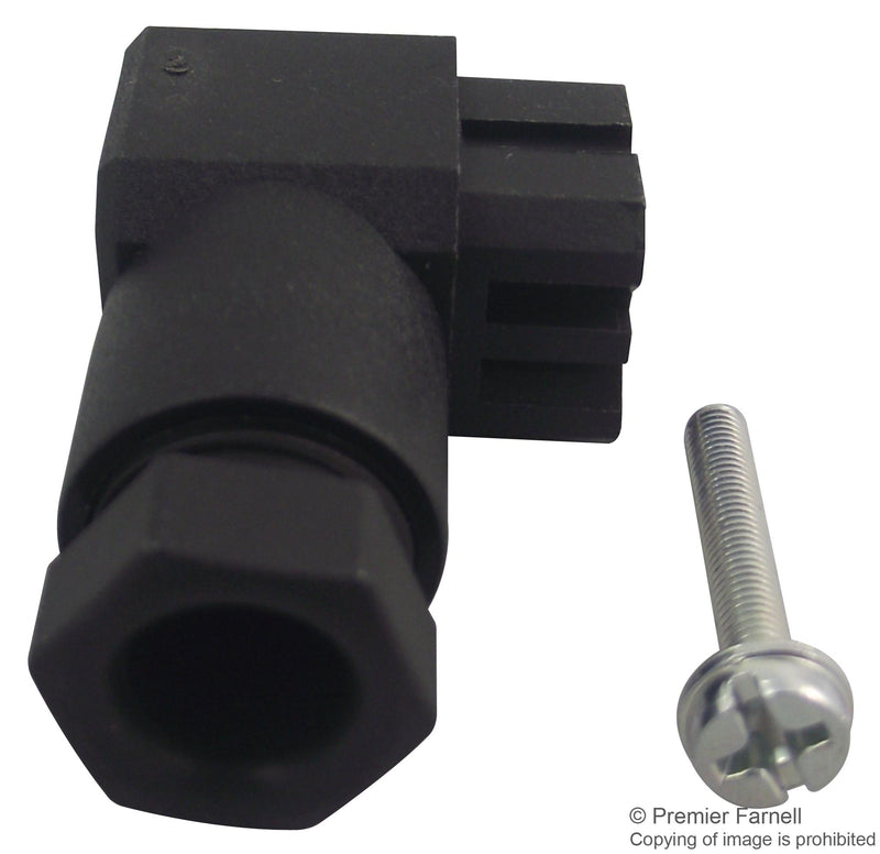 HIRSCHMANN G 20 W 3 F BLACK Rectangular Power Connector, PG7, 2 Contacts, Cable Mount, Solder, Receptacle