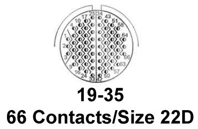 Amphenol Aerospace D38999/26FF35PA D38999/26FF35PA Circular Connector Plug Size 19 66 Position Cable New