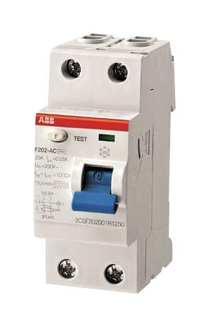 ABB F202A-25/0.03110V Circuit Breaker, System pro M compact F200, 415 V, 25 A, 2 Pole