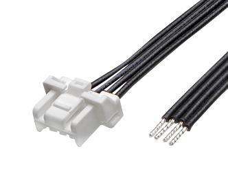 MOLEX 221959-1043 Cable Assembly, CLIK-Mate Receptacle to Free End, 4 Ways, 2 mm, 1 Row, 300 mm, 11.8 "