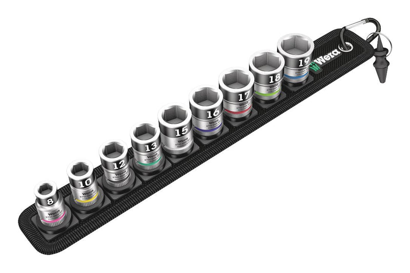 Wera BELT B 1 BELT 1 Socket Set 3/8 " Drive Holding Function Zyklop Series 10 Piece