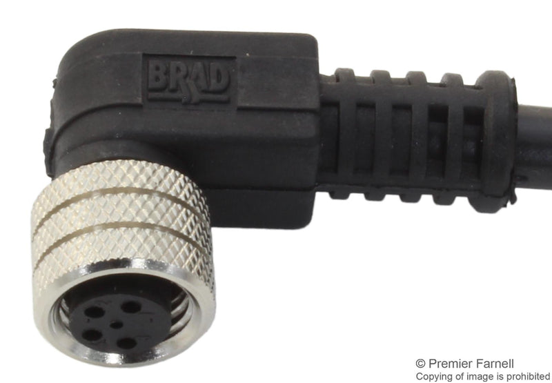 MOLEX 120027-0152 Sensor Cable, BRAD, 90&deg; M8 Receptacle, Free End, 4 Positions, 2 m, 6.6 ft