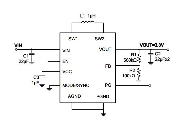 Monolithic Power Systems (MPS) MPQ28164GD-P MPQ28164GD-P DC-DC Switching Buck-Boost Regulator 1.8V-5.5V in 1.5V to 5V out 4.2A 2MHz QFN-11