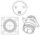 AMPHENOL AEROSPACE HV00RF37-56R MIL SPEC CIR CONN, RCPT, 37-56, WALL MNT