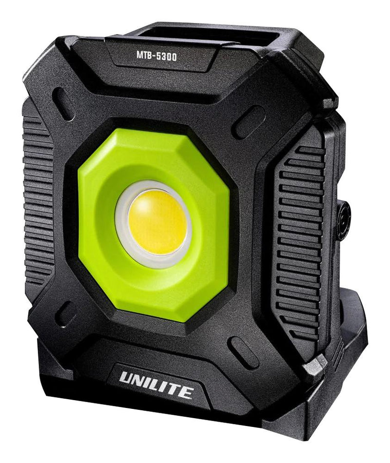 UNILITE INTERNATIONAL MTB-5300 Work Light, 50W COB LED, 5300 lm, 95 m, Rechargeable Battery, 20 V, 6 A