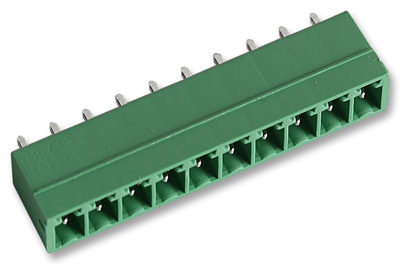 PHOENIX CONTACT 1803507 Terminal Block, Header, 3.81 mm, 10 Ways, 8 A, 160 V, Through Hole Vertical MCV 1,5/10-G-3,81, GTIN UPC EAN: 4017918045814