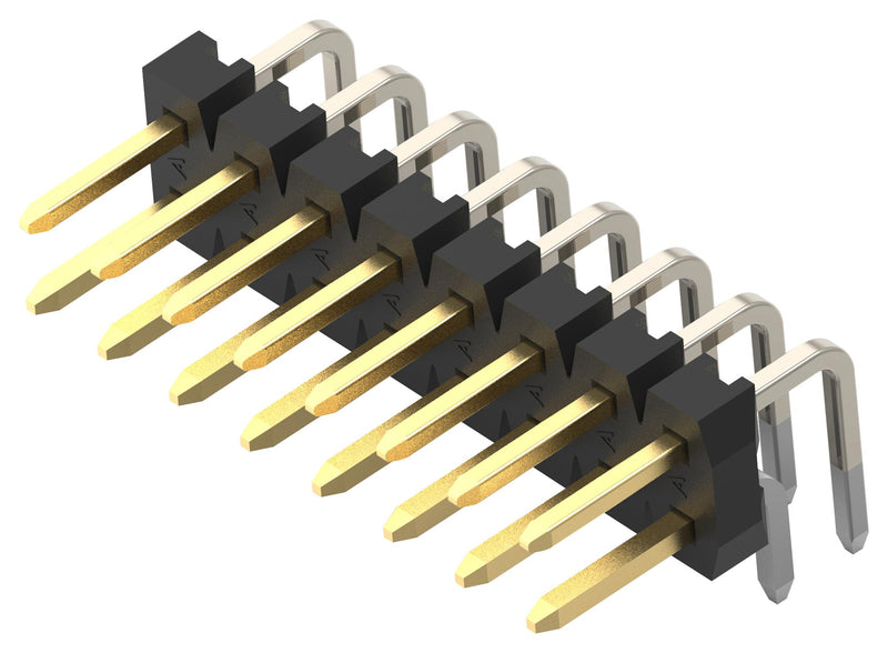 TE CONNECTIVITY 2MM-HB-D25-HT-02-H-TB Pin Header, Board-to-Board, 2 mm, 2 Rows, 50 Contacts, Through Hole Right Angle, 2MM-HB Series