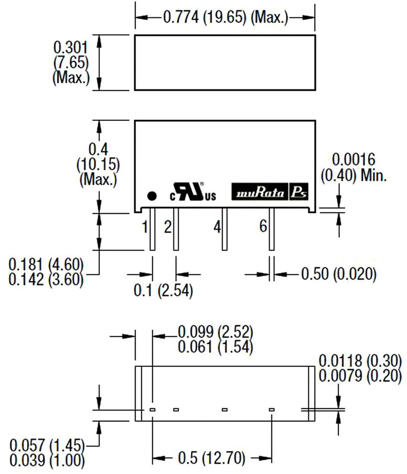 Murata Power Solutions NMG1224SC NMG1224SC Isolated Through Hole DC/DC Converter 1kV Isolation ITE 1:1 2 W 1 Output 24 V 83 mA