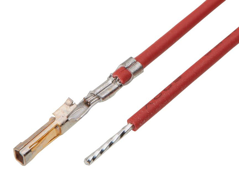 MOLEX 219681-2211 Cable Assembly, 26AWG, SL Crimp Terminal Socket to Free End, 2.95 ", 75 mm, SL 219681 Series, Red