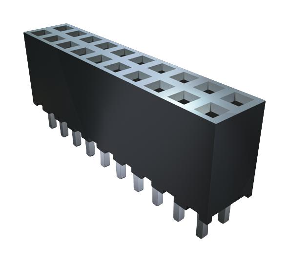 Samtec SQT-110-01-F-D SQT-110-01-F-D PCB Receptacle Board-to-Board Wire-to-Board 2 mm Rows 20 Contacts Through Hole Mount