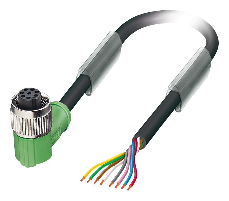 PHOENIX CONTACT 1522626 Sensor Cable, 90&deg; M12 Receptacle, Free End, 8 Positions, 1.5 m, 4.9 ft GTIN UPC EAN: 4017918957452 SAC-8P- 1,5-PUR/M12FR