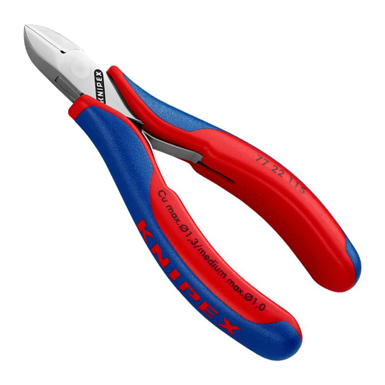 KNIPEX 77 22 115 Cutter, Diagonal, 115 mm, Edge, 1.3 mm, 60 &deg;