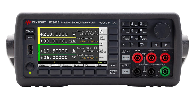 KEYSIGHT TECHNOLOGIES B2902B Source Measure Unit SMU, Precision, 2-Channel, 210V, 3A DC, 10.5A Pulse, 100fA Resolution