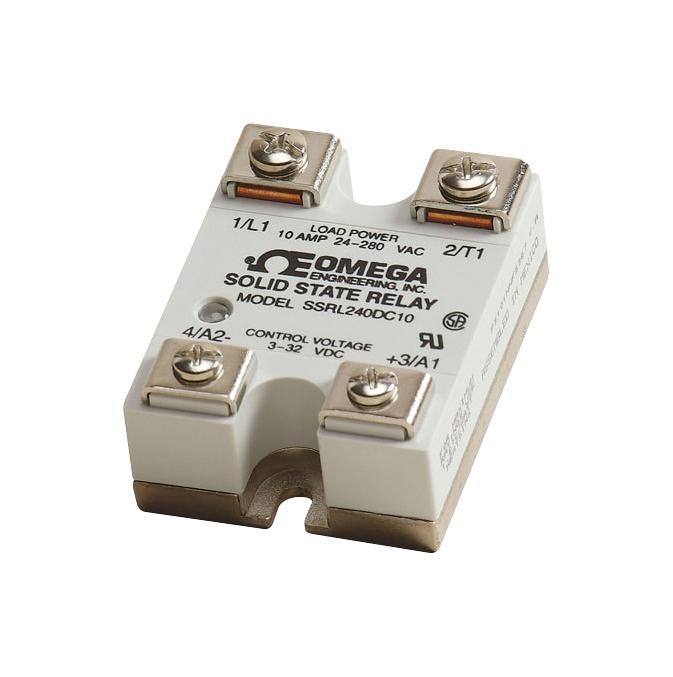 OMEGA SSRL240DC25 Solid State Relay, SPST-NO, 25 A, 280 VAC, Panel Mount, Screw, Zero Crossing