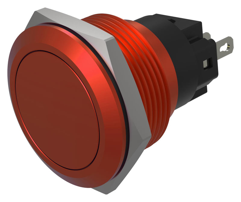 EAO 82-6751.2000 Vandal Resistant Switch, 82 Series, 22 mm, SPDT, Maintained, Round Flat Flush, Red