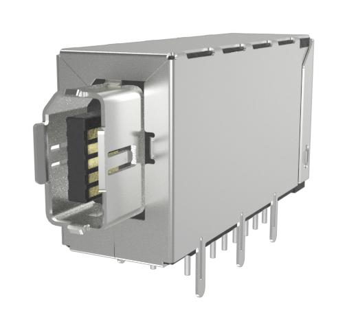 Amphenol Communications Solutions NDMB242100 NDMB242100 Modular Connector IX Type B Jack 1 x (Single) 10P Cat6a Through Hole Mount Right Angle