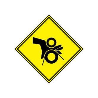 PANDUIT PPS0202B493 Safety Sign, Safety, Pinch Point Pictogram, Polyester Adhesive, 50.8 mm, 50.8 mm, Black on Yellow