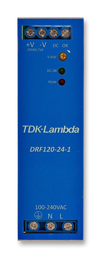 TDK-LAMBDA DRF480-24-1 AC/DC DIN Rail Power Supply (PSU), ITE, 1 Output, 480 W, 24 VDC, 20 A