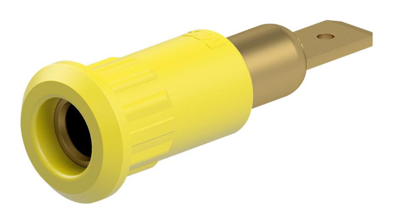 Staubli 64.3010-24 64.3010-24 Banana Test Connector 30 VAC Socket Panel Mount 25 A 60 VDC Gold Plated Contacts Yellow