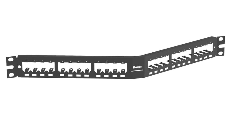 PANDUIT CPA24BLY Patch Panel, Modular, 24 Ports, 1U, Mini-Com Series