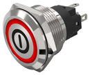 EAO 82-6151.2113.B001 Vandal Resistant Switch, On/Off, 82 Series, 22 mm, SPDT, Maintained, Round Flat Flush, Natural