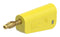 STAUBLI 64.1043-24 Banana Test Connector, 30 VAC, Plug, Cable Mount, 32 A, 60 VDC, Gold Plated Contacts, Yellow