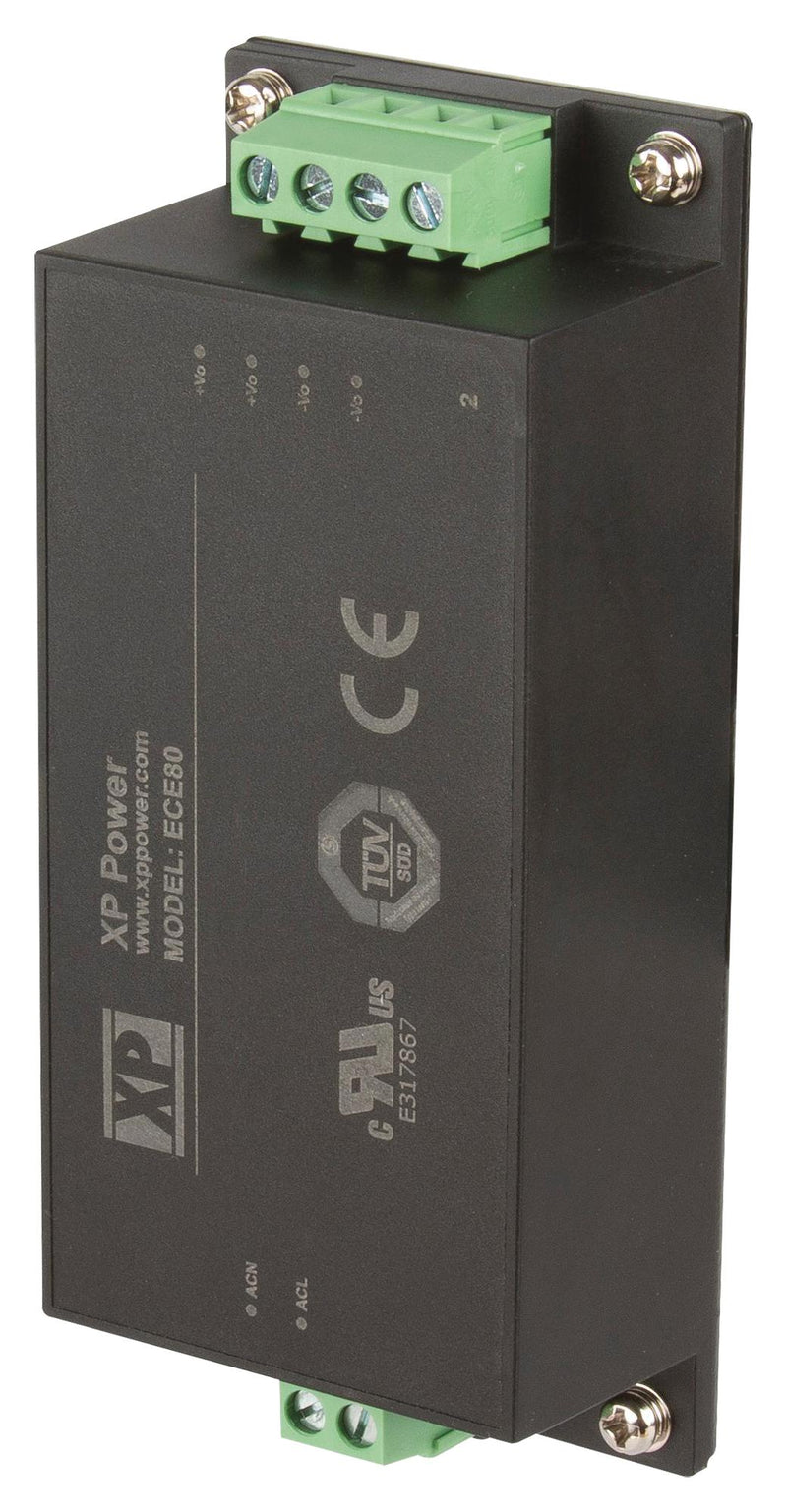 XP Power ECE80US12-SD ECE80US12-SD AC/DC DIN Rail Supply (PSU) ITE 1 Output 80 W 12 VDC 6.67 A