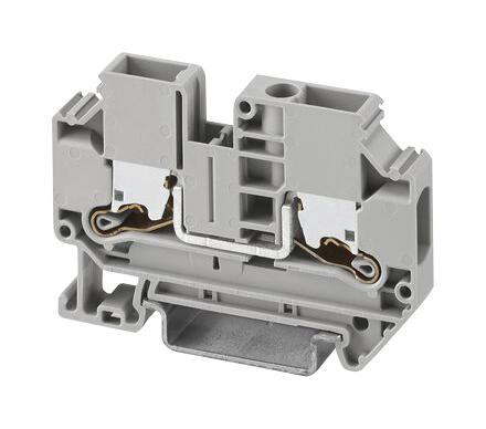 PHOENIX CONTACT 1329493 DIN Rail Mount Terminal Block, 2 Ways, 20 AWG, 8 AWG, 6 mm&sup2;, Push-X, 41 A