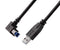 STEWART CONNECTOR SC-3ABRK002F USB Cable, Type A Plug to 90&deg; Type B Plug, 609.6 mm, 2 ft, USB 3.0, Black