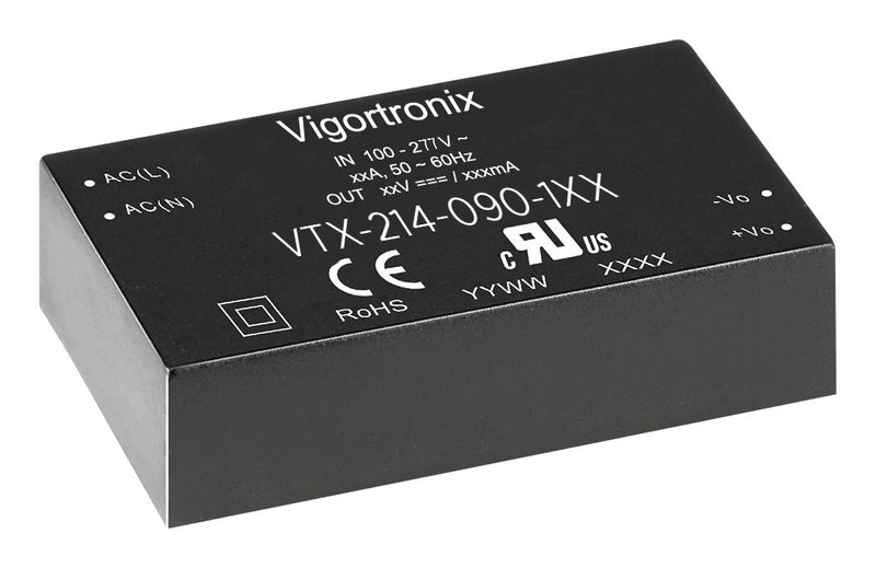 VIGORTRONIX VTX-214-090-148 AC/DC PCB Mount Power Supply (PSU), ITE, Industrial & Household, 1 Output, 90 W, 48 VDC, 1.875 A