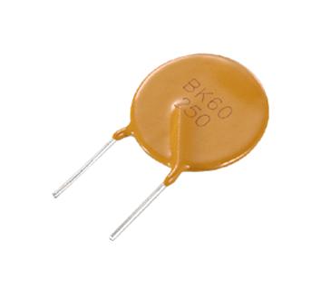 YAGEO BK60-030-DI Resettable Fuse, PPTC, BK60 Series, 60 VDC, 300 mA, 600 mA, 3 s, Round