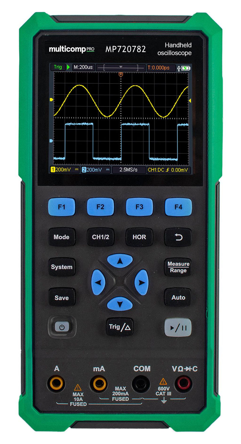 Multicomp PRO MP720782 MP720782 Handheld Digital Storage Oscilloscope DSO Series 2 Ch 70 MHz 250 Msps 6kpts 5ns