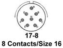 AMPHENOL AEROSPACE D38999/26FE8PN CIRCULAR CONNECTOR PLUG, SIZE 17, 8 POSITION, CABLE