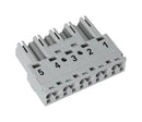 WAGO 770-255 Pluggable Terminal Block, 10 mm, 5 Ways, 20AWG to 12AWG, 4 mm&sup2;, Push In, 25 A