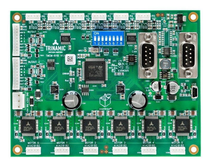 TRINAMIC / ANALOG DEVICES TMCM-6110 Stepper Motor Driver, 2-Phase, 6-Axis, 1.1A, 24V DC Output, USB, RS485, CAN