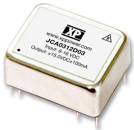 XP POWER JCA0312S05 Isolated Through Hole DC/DC Converter, 2:1 Input, ITE, 2:1, 3 W, 1 Output, 5 V, 600 mA