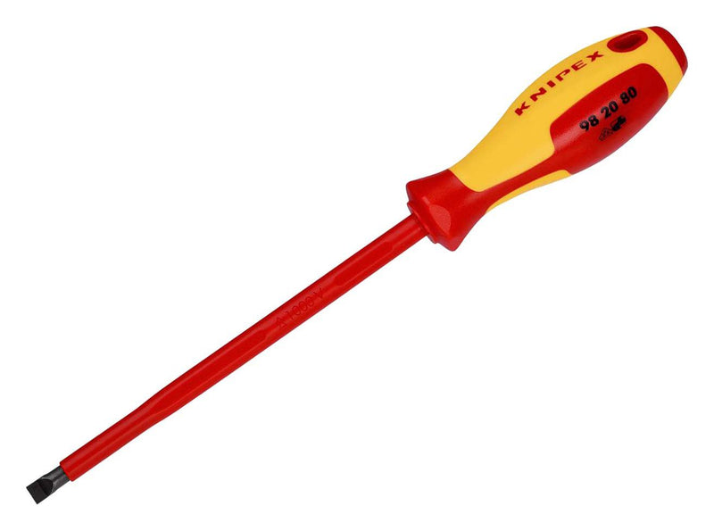 KNIPEX 98 20 80 Screwdriver, Slotted, 8 mm, 175 mm, 295 mm