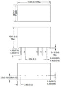 MURATA POWER SOLUTIONS MGJ2D122005SC Isolated Through Hole DC/DC Converter, Gate Drive, 1:1, 2 W, 2 Output, 20 V, 80 mA