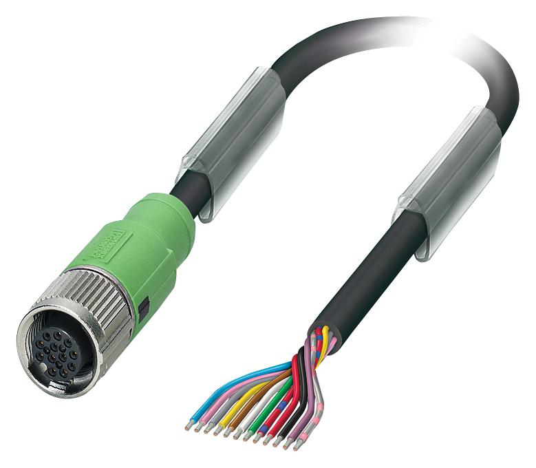 PHOENIX CONTACT 1430624 Sensor Cable, M12 Receptacle, Free End, 12 Positions, 3 m, 9.8 ft GTIN UPC EAN: 4046356456678 SAC-12P- 3,0-PUR/FS SCO