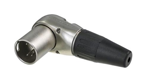 REAN RC5MR XLR Connector, R/A, 5 Contacts, Plug, Cable Mount, Silver Plated Contacts, Zinc Body